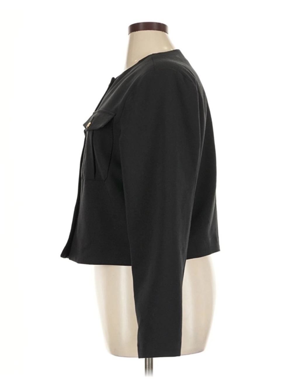 Abercrombie & Fitch Cropped Blazer Black Gold Button Jacket Structured XL NWT - Picture 5 of 7